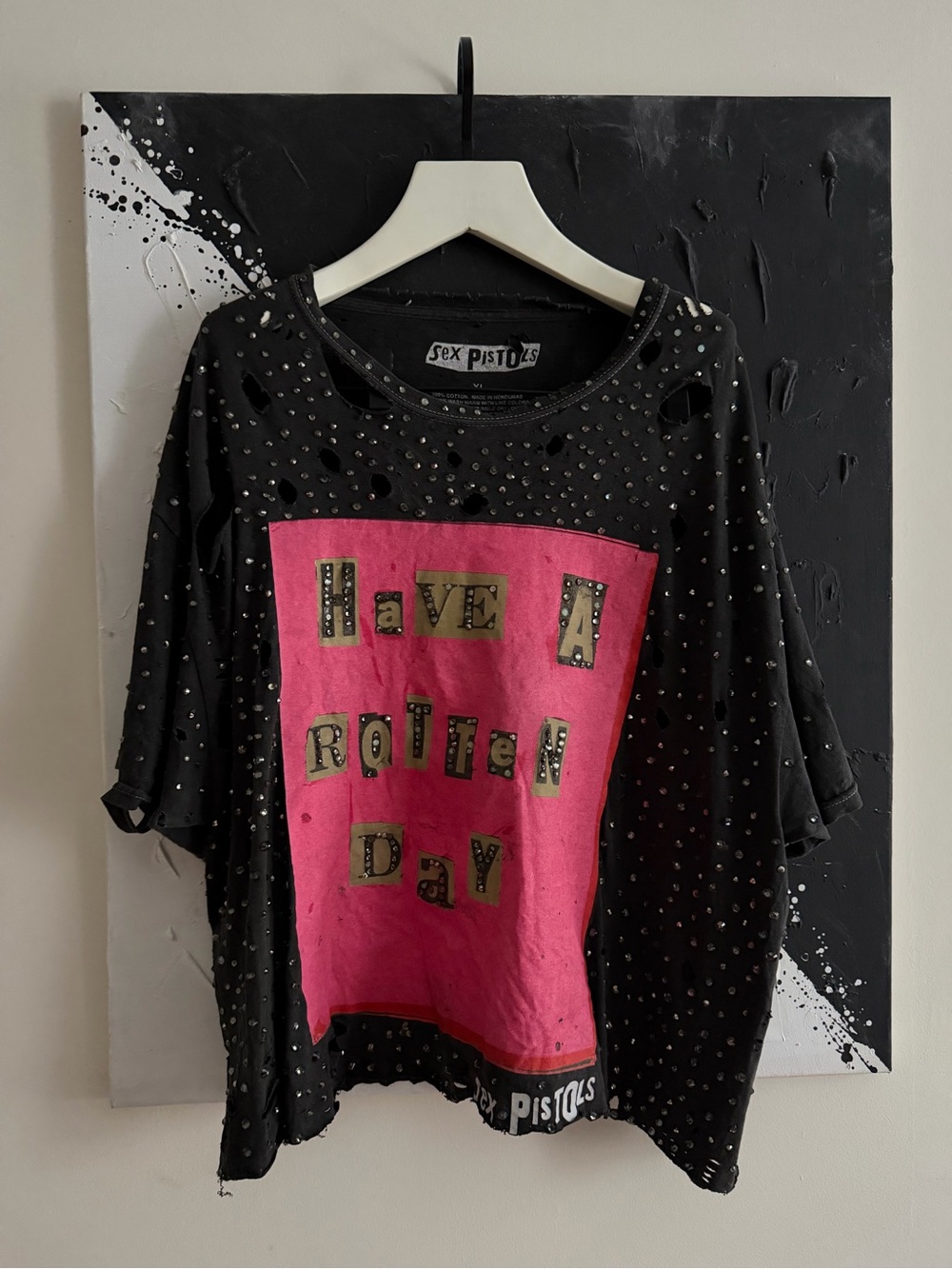 Grey Sex Pistols up cycled band tee